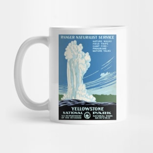 Vintage Travel Poster USA Yellowstone National Park Mug